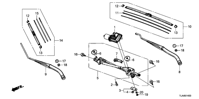 2019 Honda CR-V Arm, Windshield Wiper (Passenger Side) Diagram for 76610-TLA-A01
