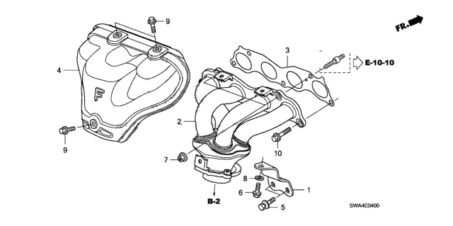 2009 Honda CR-V Exhaust Manifold Diagram