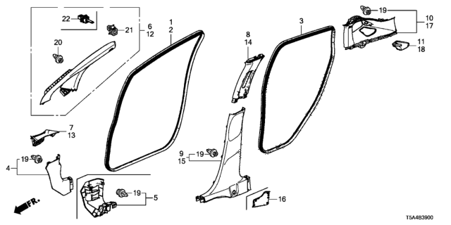2015 Honda Fit Pillar Garnish Diagram