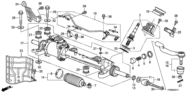 2013 Honda Crosstour Washer, Tie Rod Lock Diagram for 53536-SDA-A02