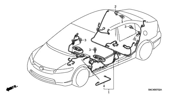 2009 Honda Civic Wire Harness, Floor Diagram for 32107-SNC-A30
