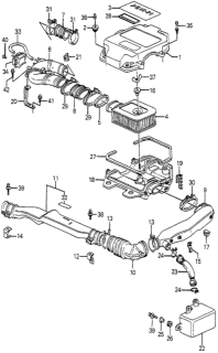 1985 Honda Accord Element, Air Cleaner Diagram for 17220-PD6-013