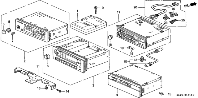 1996 Honda Civic Tuner Assy., Auto Radio Diagram for 39100-S01-A11