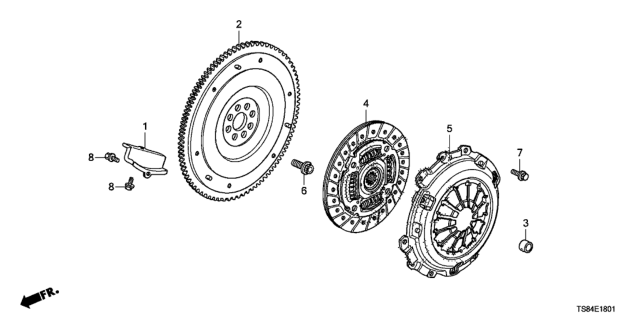 2014 Honda Civic Flywheel Diagram for 22100-RX0-005