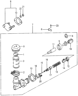 1980 Honda Accord MT Clutch Master Cylinder Diagram