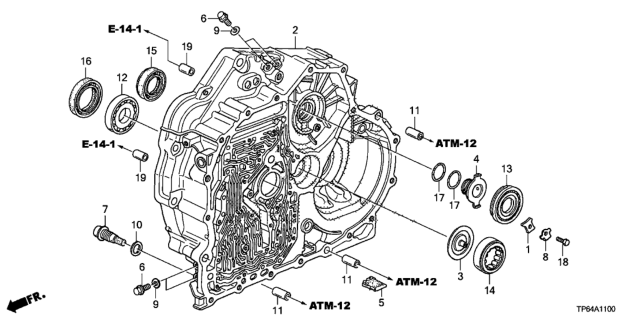 2015 Honda Crosstour AT Torque Converter Case (L4) Diagram
