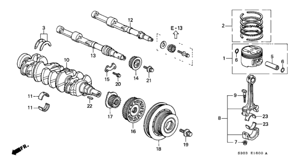 1998 Honda Prelude Washer Set, Thrust (Taiho) Diagram for 13014-PG6-S20