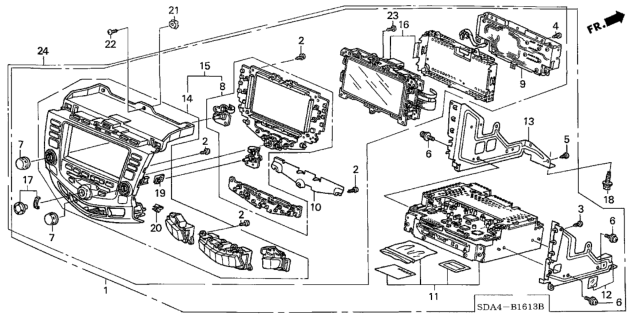 2003 Honda Accord Panel *NH482L* (UA BLACK METALLIC) Diagram for 39179-SDA-A41ZA