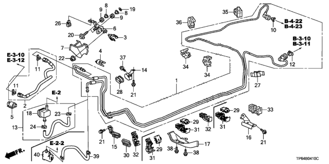 2010 Honda Crosstour Pipe Assembly, Fuel Diagram for 16050-TP7-A00