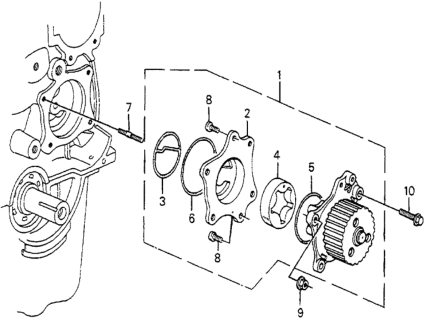 1985 Honda Accord Pump Assembly, Oil Diagram for 15100-PD2-660