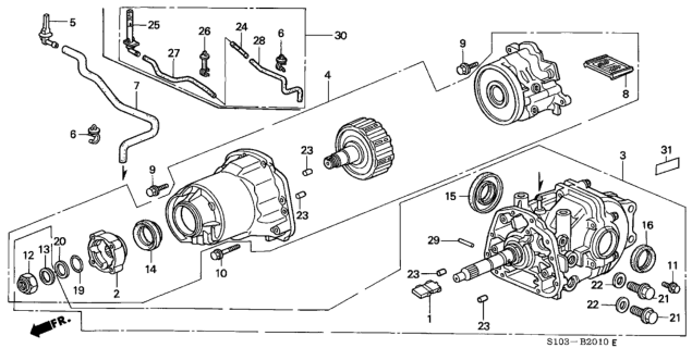 1997 Honda CR-V Joint, Breather Tube Diagram for 41935-PS3-013
