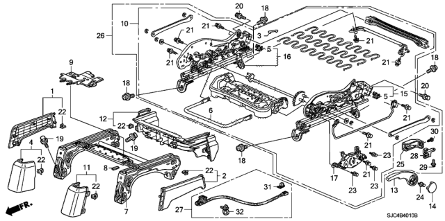 2008 Honda Ridgeline Frame, L. FR. Seat Cushion *YR308L* (TU BEIGE) Diagram for 81536-SJC-A12ZG