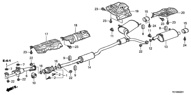 2012 Honda Accord Exhaust Pipe (V6) Diagram