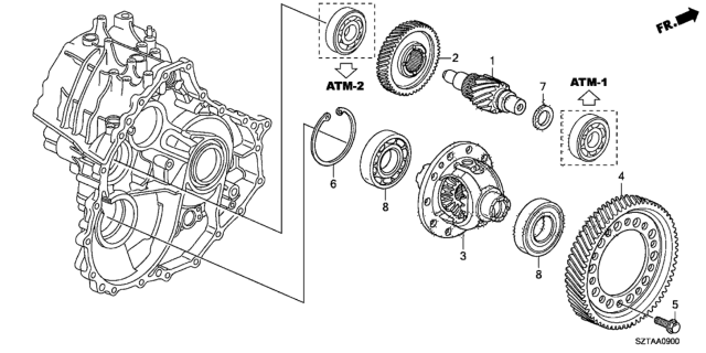 2013 Honda CR-Z AT Differential Diagram
