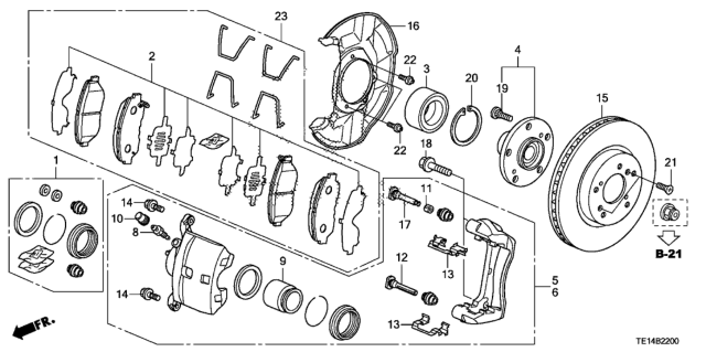 2012 Honda Accord Bearing Assembly, Front Hub Diagram for 44300-TA0-A62