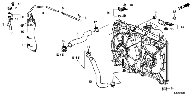 2016 Honda HR-V Bracket, R. (Upper) Diagram for 74171-T7W-A00
