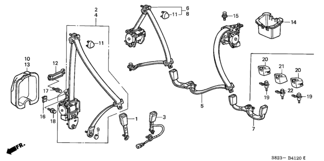 2001 Honda Accord Plate Assy., Child Seat Anchor(Side) Diagram for 82410-S82-A10