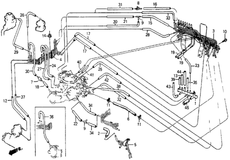 1987 Honda Civic Tube, Vacuum Set Diagram for 04174-PC6-660