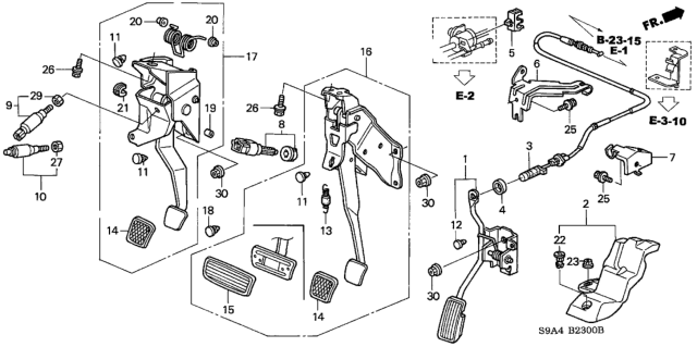 2004 Honda CR-V Pedal Diagram
