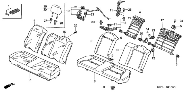 2003 Honda Civic Cover, Left Rear Seat-Back Trim (Ivory) Diagram for 82521-S5P-A51ZB