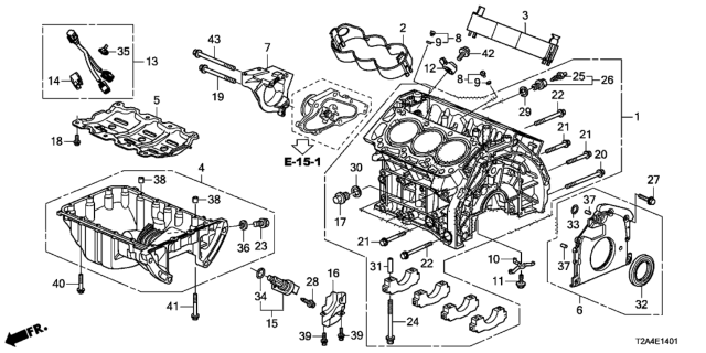 2013 Honda Accord Body,Oil Jet Diagram for 15280-5G0-A00