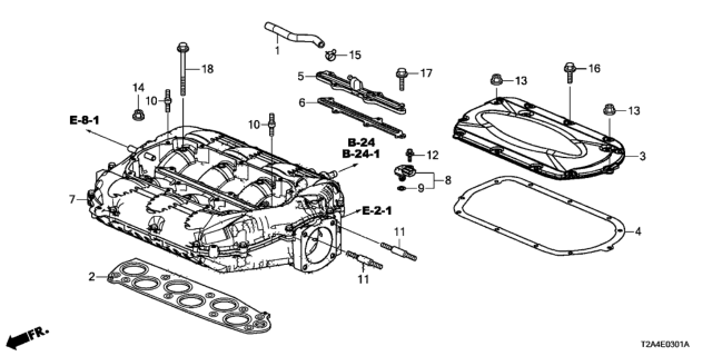 2016 Honda Accord Intake Manifold (V6) Diagram