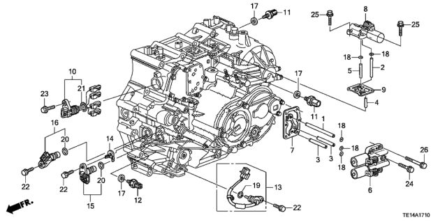 2012 Honda Accord AT Sensor - Solenoid (V6) Diagram