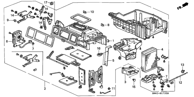 1993 Honda Accord Cable, Water Valve Control Diagram for 79544-SM4-A00