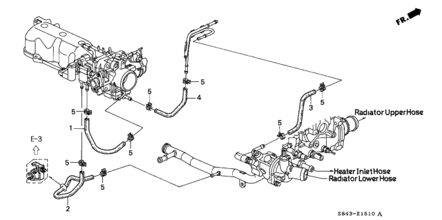 1999 Honda Accord Hose, Rotary Air Control Valveoutlet Diagram for 19510-PAA-A00