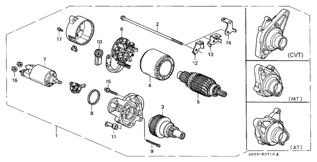 1998 Honda Civic Switch Assembly Diagram for 31210-P2A-901