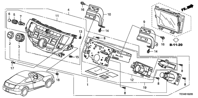 2011 Honda Accord Tuner Assy, *NH693L* Diagram for 39100-TE0-A81ZARM