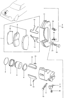 1980 Honda Civic Support Assy., Mounting Diagram for 45220-671-673