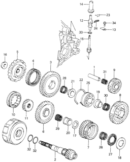 1981 Honda Civic Gear, Speedometer Driven Diagram for 23820-PA9-910