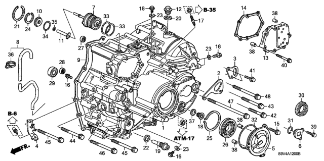 2006 Honda Pilot AT Transmission Case Diagram
