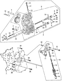 1982 Honda Civic HMT Main Valve Body  - Regulatorvalve Diagram