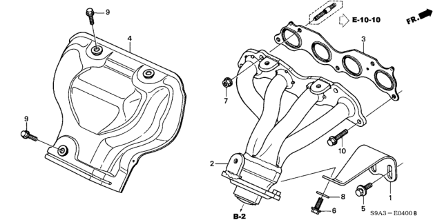 2002 Honda CR-V Exhaust Manifold Diagram