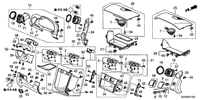 2013 Honda Pilot Instrument Panel Garnish (Driver Side) Diagram