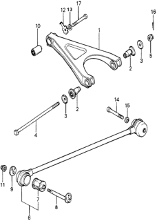 1981 Honda Accord Arm, Rear (Lower) Diagram for 52351-671-000