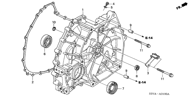 2006 Honda Insight Gasket, Flywheel Case Diagram for 21811-PHT-000