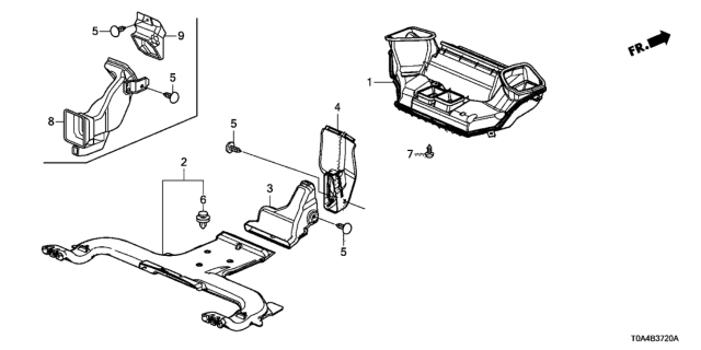 2014 Honda CR-V Duct Assy,Joint Diagram for 77460-T0A-A01