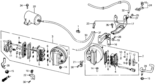 1991 Honda Prelude Actuator Assembly Diagram for 36520-PK1-A01