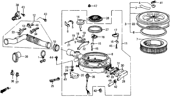 1987 Honda CRX Stay Cleaner Case Diagram for 17255-PE0-672