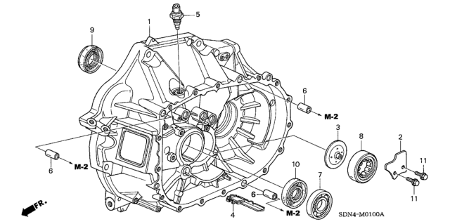 2005 Honda Accord MT Clutch Case (L4) Diagram