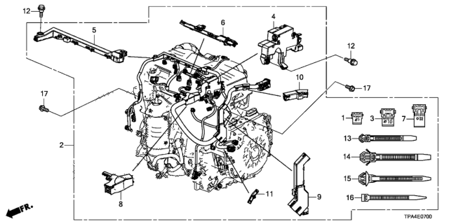 2020 Honda CR-V Hybrid Holder, Engine Wire Harness (Main) Diagram for 32121-5K0-A00