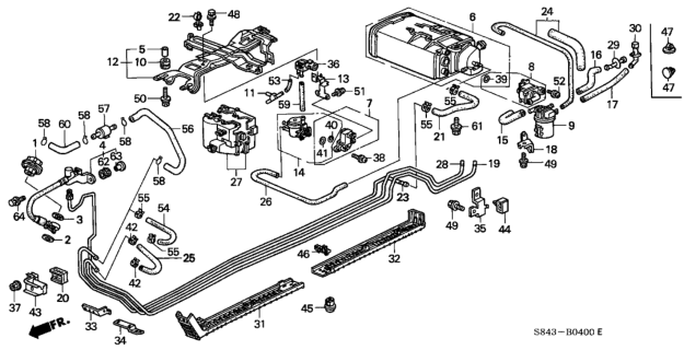 1998 Honda Accord Joint, Drain Tube Diagram for 17742-S84-A01