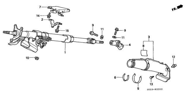 1998 Honda Civic Cover, Steering Joint Diagram for 53320-S04-A80