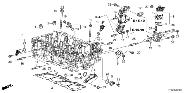 2018 Honda Clarity Plug-In Hybrid Cooler Comp, EGR Diagram for 18720-5WJ-A01