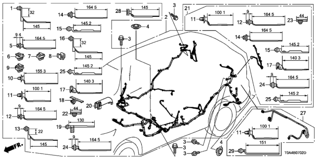 2015 Honda CR-V Wire Harn Floor Diagram for 32140-T1X-A30