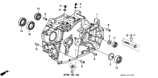 1999 Honda Accord Case, Torque Converter Diagram for 21111-P7X-000