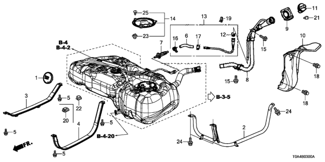 2012 Honda CR-V Pipe,Fuel Tank Gu Diagram for 17518-T0A-000